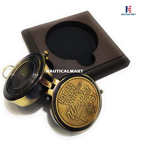 Brújula de Latón Personalizada con Base de Madera miniatura 2
