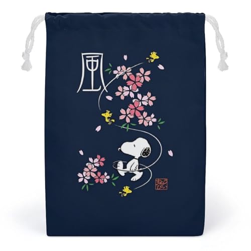 スヌーピー 桜 和風 巾着袋 給食袋 収納袋 コップ袋 トラベルポーチ 小物入れ お弁当 保育園 こども 男の子 女の子 おもしろい おしゃれ かわいい アニメ キャラクター グッズ 12 18cm 20 25cm