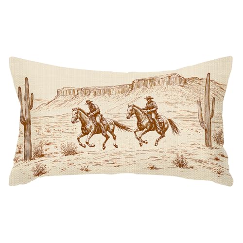 rkouqak Throw Pillow Covers Cowboy Horse Riding American