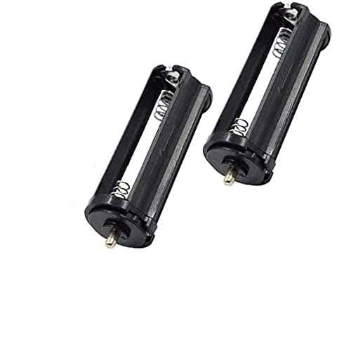 Lagogia 3 x 1.5V AAA Cylindrical Battery Protective Cove Bracket for Flashlight Torch, Pack of 2, Black (Pointed Cylindrical Black)