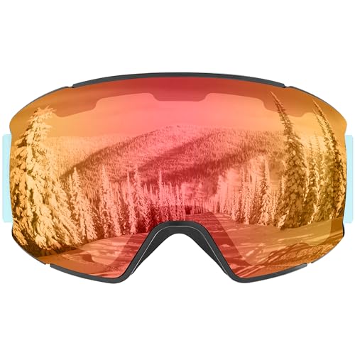 Image of Retrospec Zenith Ski Goggles - Snowboard Goggles for Men, Women, Boys & Girls - 100% UV Protection, Anti-Fog Snow Goggles