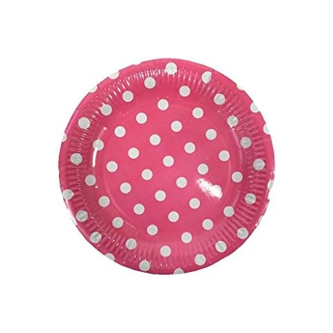 Cathy's toy Shop 20pcs Polka Dots Paper Tableware 7" Plates Birthday Party Wedding Events Cake Plate 7" (7" Pink Polka Dot Plates) Cover