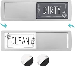 Coomazy Universal Kitchen Dishwasher Sign, Dishwasher Magnet Clean Dirty Sign for Kitchen Organization/Dishes/Fridge, Easy to Read Non-Scratch Magnetic Indicator Sign with 2 Double-Sided Stickers