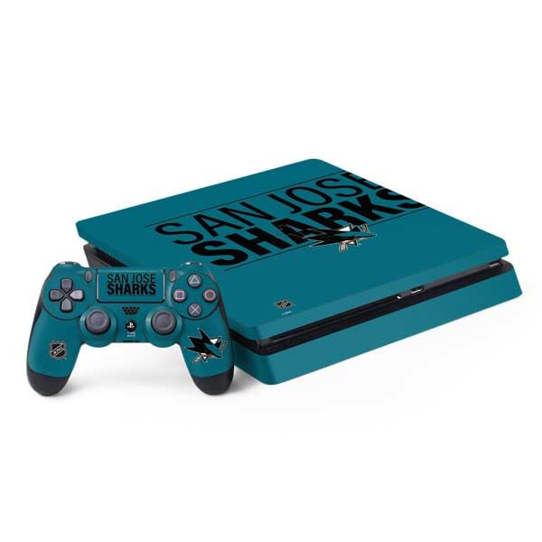 Skinit Decal Gaming Skin Compatible with PS4 Slim Bundle - Officially Licensed NHL San Jose Sharks Lineup Design