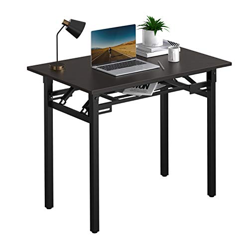 折りたたみデスク 机 パソコンデスク PCデスク 組み立て不要 80*50*75cm 在宅勤務 学習デスク ダイニングテーブル コンパクト収納 アウトドア使用可能 二重補強 安定 ブラウン (black)