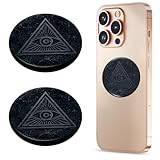 2 Pcs Shungite Neutralizer Sticker for Cell Phone 30 mm/ 1.18 Inch Shungite Stones Plate for Tablet Laptop Computer-All Seeing