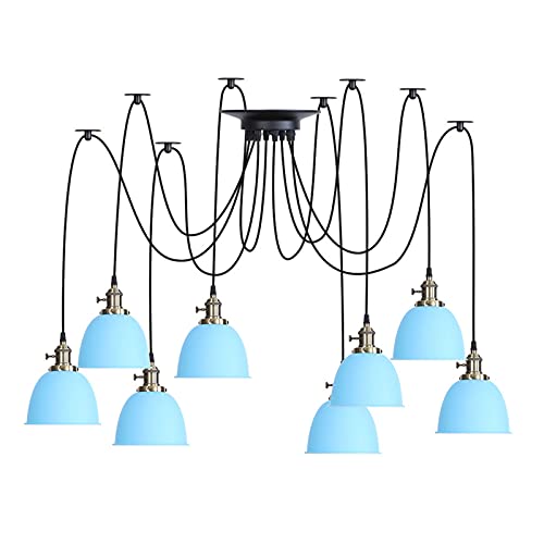 Lampe araignée de plafond réglable bricolage avec câbles colorés en métal