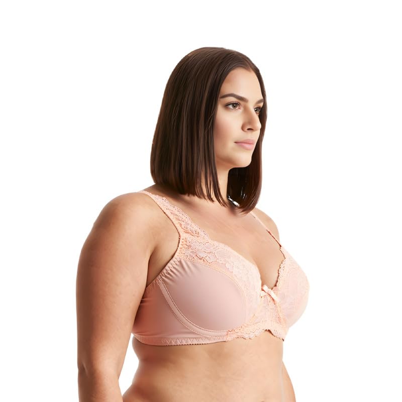 Image of Curve Muse Minimizer Unlined Underwire Bra with Lace Embroidery-2 Pack