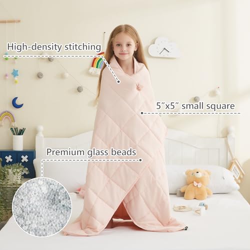 L'AGRATY Weighted Blanket - 36"x48" 3lbs Microfiber Material with Glass Beads Small Blanket for All-Season Summer Fall Winter Soft Thick