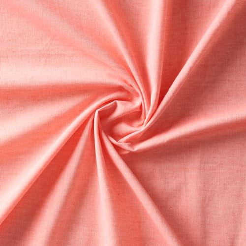 Image of 100% Pure Cotton 3 Layer Dohar, Single Bed Blanket Comforter, (60''X90'' / 152X230 CM), Uni Chambray, Skin Friendly Dohar, Color - Coral