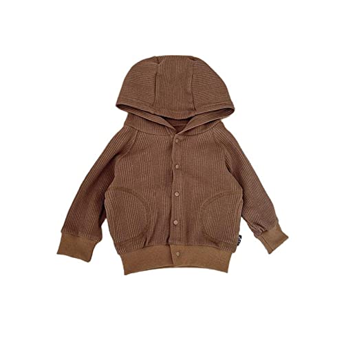 Baby Coats 6-12 Months Girls Solid Knit Sweater Spring Winter Long Sleeve Hooded Cardigan Coat Teen (Brown, 2-3 Years)