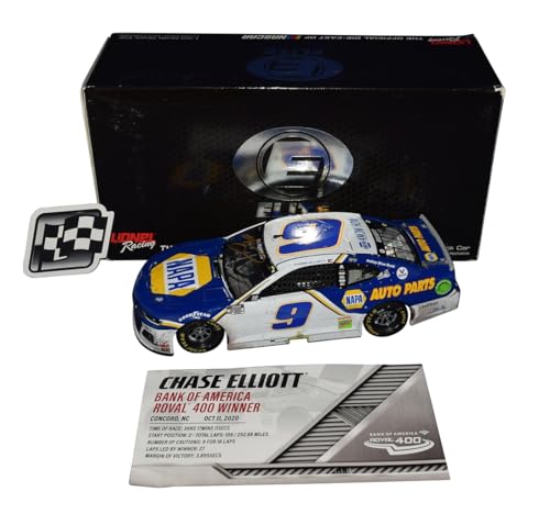 AUTOGRAPHED 2020 Chase Elliott #9 NAPA Racing CHARLOTTE ROVAL WIN (Raced Version) RCCA Elite Signed 1/24 Scale NASCAR Diecast Car with COA (#0873 of only 1,036 produced)