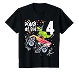 4 Jahre Geburtstag Dinosaurier Monster Truck Shirt