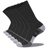 COOVAN Mens Crew Socks 6 Pairs Athletic Running Cushion Thick Warm Work Socks for Men
