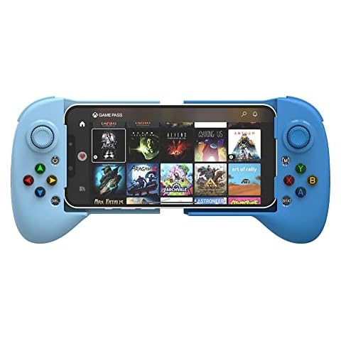 ShanWan Smartphone Controller für Android/iOS, Handy Controller mit Tastenzuordnung, Wireless Mobile Gaming Controller für PS Remote Play Xbox Cloud GeForce NOW MFi Apple Arcade Games Blau Cover