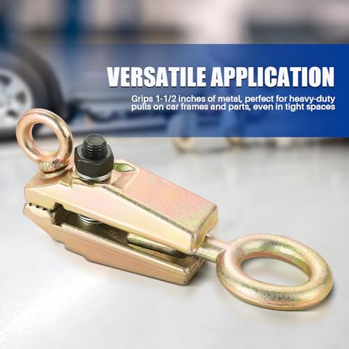 Image of MYFULLY 5 Ton 2-Way Auto Body Repair Pull Clamp Heavy-Duty Self-Tightening Frame & Sheet Metal Repair Tool with Anti-Rust Grips Collision Repair Clamp for Top & Straight Pulling