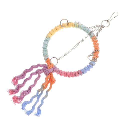 Hohopeti Bird Rope Perch Swing for Cages Durable Cotton Rope Bird Stand for Parakeets Finches Canaries Easy Installation with Hooks Design for Fun