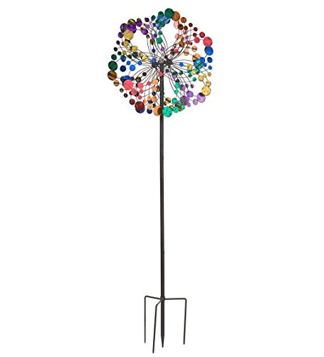 Plow & Hearth 55760-MLT Outdoor Garden Wind Spinner Yard Sculpture, 24