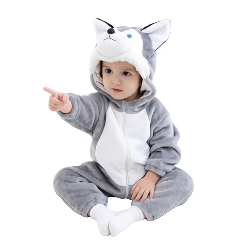 Image of TONWHAR Unisex-Baby Animal Costume Kids' & Toddlers' Winter Hooded Romper Dress Up Jumpsuit