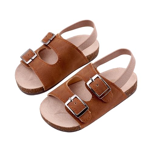 IWIHMIV Girls Slip On Sandals Lightweight Flat Beach Sandals Elastic Straps Comfortable Soft Sole Open Toe Summer Shoes