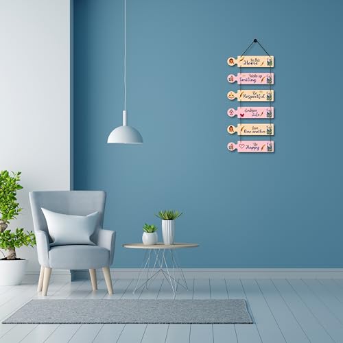 Image of EXPLEASIA Decorative Wall Hanging Wooden Art Decoration Item for Home Office Living Room Bedroom Decoration Items Home Decor Gift Items (Feather Home (BeHappy))