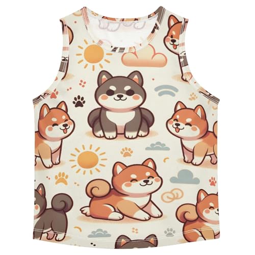 susiyo Cute Cartoon Dogs Boys Sleeveless Tank Top Girls Athletic T Shirt