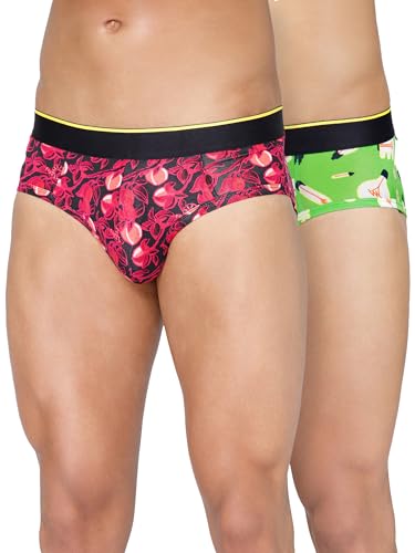 Image of Bummer Men's Printed Micro Modal Briefs Underwear | Ultra Soft & Breathable | Combo Pack of 2