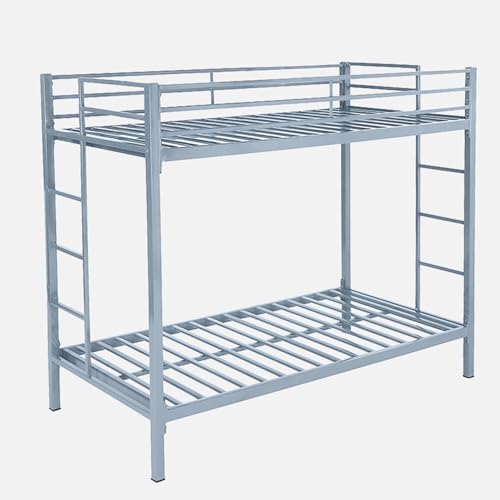 Image of Pilio Twin Over Twin Metal Bunk Bed | Bunk Bed Without Storage for Kids | Double Decker Bed for Kids Room Furniture | Bunker Bed Metal Frame