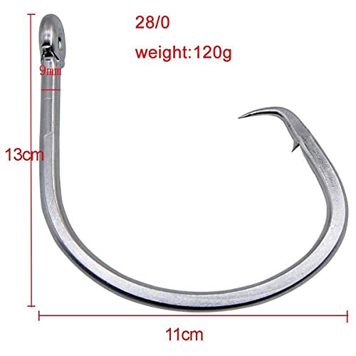 Fishing Hook Giant 39960 28/0 Stainless Steel Shark Tuna Circle Big Game Saltwater #TOP2