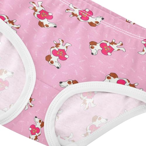 Little Girl Underwear Toddler Panties Kids Undies Valentine's Beagle Dog Soft Cotton Briefs 2T-8Y4