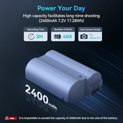 Image of SMALLRIG EN-EL15C USB-C Camera Battery for Nikon, 2400mAh 2.5H Fast Charge | for Nikon ZR, Z6 III, Zf, Z8, Z7, Z7 II, Z6 II, Z5, D850, D810, D810A, D780, D750, D610, D500