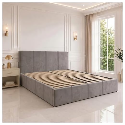 SANA SLEEP 4FT Small Double Size Modern Selena Ottoman Gas Lift Storage Premium Fabric Bed - Grey 15 SANA SLEEP 4FT Small Double Size Modern Selena Ottoman Gas Lift Storage Premium Fabric Bed - Grey