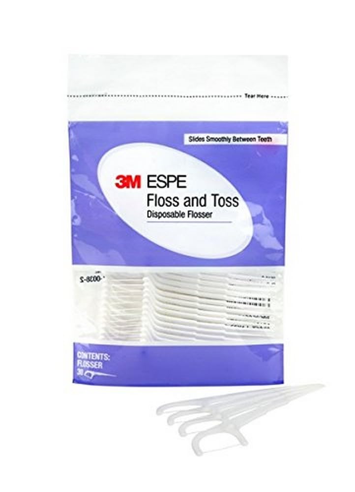 3M Floss and Toss Disposable Dental Floss Picks Floss and Toothpick in One Pack of 30
