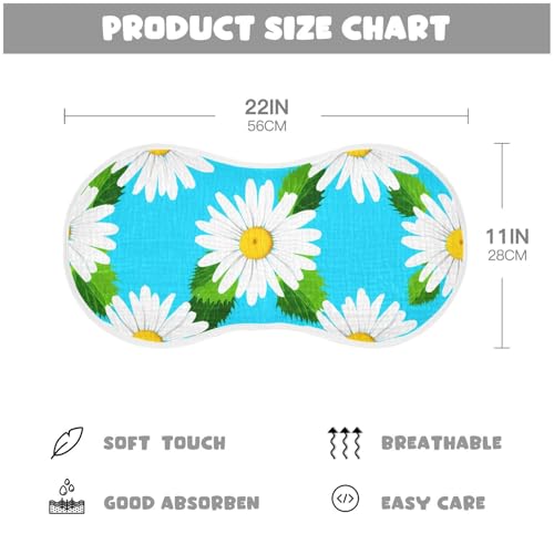 2 Pack White Flowers Muslin Burp Cloths Cotton Absorbent Baby Burping Rags for Boys Girls Soft Newborn Burp Bibs, 22 x 11 Inch4