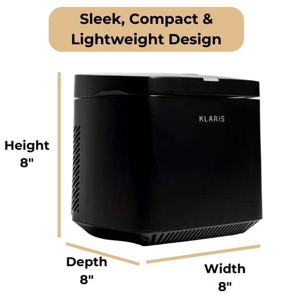 Klaris Mini - Clear Ice Cube Maker - Makes 2 Large, 2 Inch Crystal Clear Ice Cubes in 8 to 10 Hours - Creates Slow Melting Ice for Cocktails, Whiskey & Bourbon