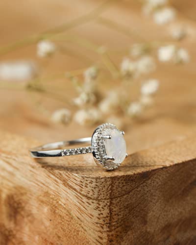 YoTreasure 0.82 Ct. Moonstone Sapphire 10kt White Gold Engagement Ring Jewelry4