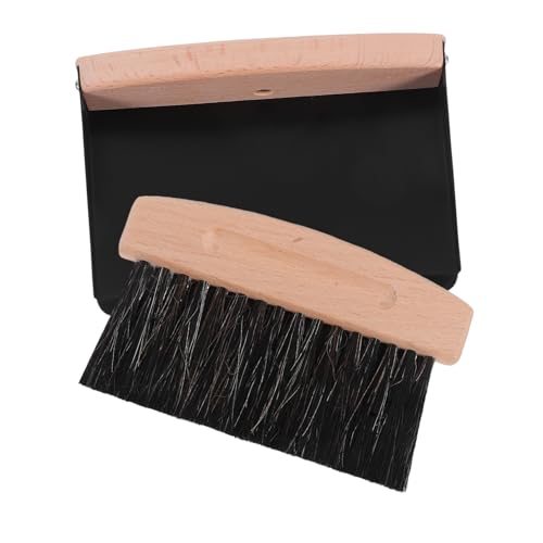 ERINGOGO Mini Handbesen und Kehrschaufel Set Kompakt Tragbar Kleiner Tischbesen für Effiziente Reinigung von Desktop Auto Küche Leicht und Platzsparend Schwarzer Besen mit Staubschaufel