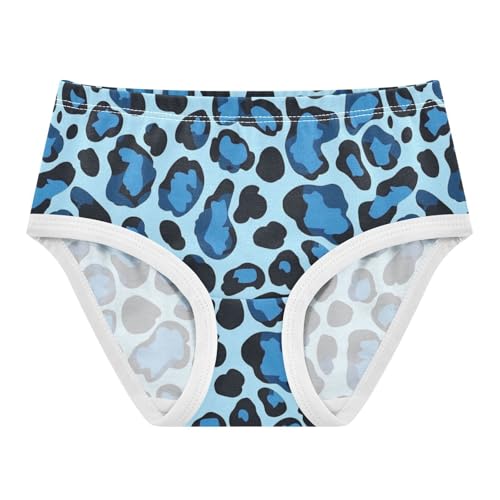 ZZKKO Blue Leopard Girls Underwear Toddler Panties for Girls Comfort Brief Size 2-8T