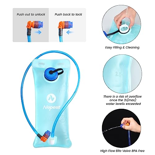 Hydration-Pack-Backpack-for-Women-Men-Lightweight-Water-Backpack-with-2L-Water-Bladder-for-Hiking-Cycling-Running-Biking