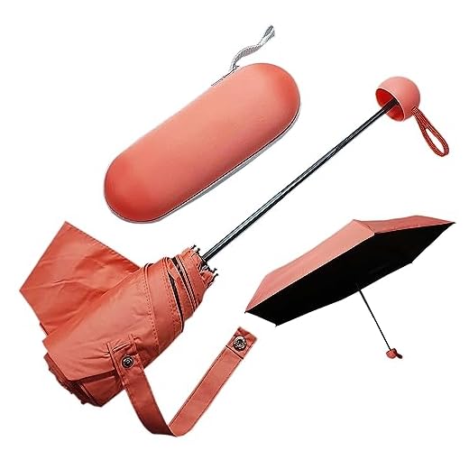 Mini Guarda Chuva Cápsula Impermeável Proteção Blackout e UV Cores Sortidas
