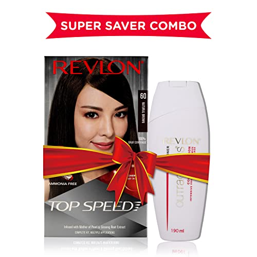 Image of Revlon Top Speed Hair Color For Woman - Natural Brown 60 (with Outrageous Conditioner 190 ml)