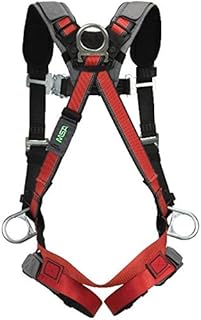 MSA 10105949 EVOTECH Harness with Back, Hip and Chest D-Rings, Qwik-Connect Leg Straps/Chest Strap, Shoulder and Leg Padding, X-Large