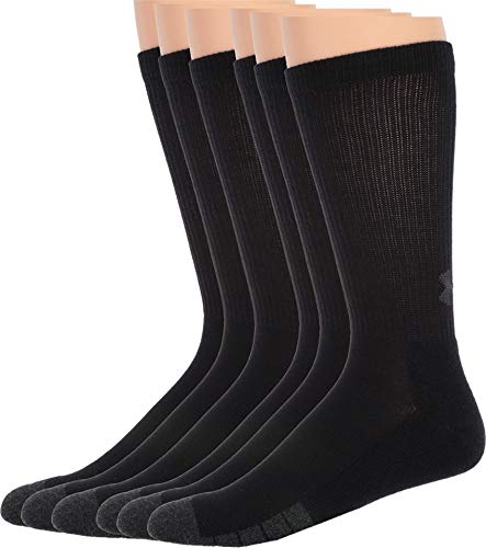 Under Armour Performance Tech Crew Socks 6-Pair Black MD 9-11 (Men's Shoe 4-8.5)