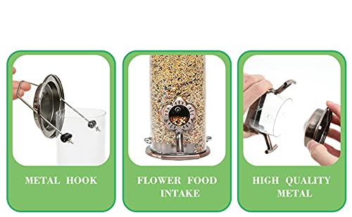 Opknoping Bird Feeder Outdoor Wild Bird Feeder Kleine Korrels Container Flower-vorm Roestvrijstaal Feeder voor Garden… - Afbeelding 4