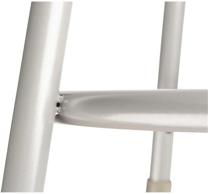Pemberly Row 18" Modern Metal Stool with Backrest, Adjustable Height 31-33" H, Masonite Wood Seat, Gray and Brown Finish, Heavy Duty Design for Home, Art Rooms, Science Labs, or Classrooms