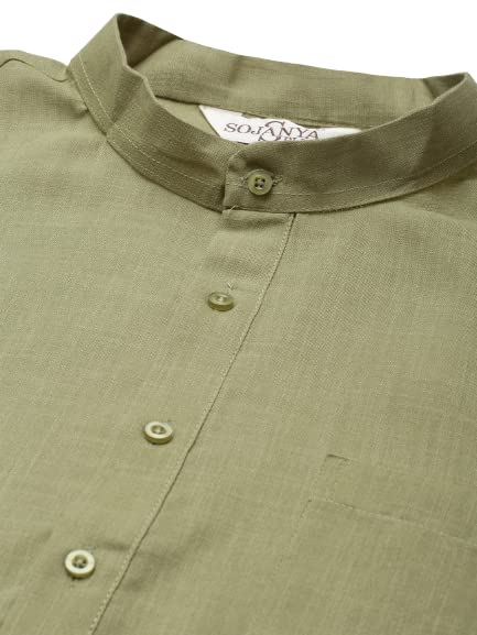 Image of SOJANYA (Since 1958, Men's Silk Blend Grey Kurta Pyjama & Silk Blend Jacket Combo