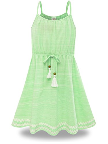BONNY BILLY Vestido Niña Verano Casual Playa Boho Corto Sin Mangas 10-11 Años Verde Cover
