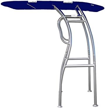Dolphin Pro S2 T-TOP ✮ Folding Center Console Fishing Boat Tower Bimini Canopy, Marine Anodized Aluminum, Collapsible TTOP, Centre Fold Down Shade Roof (Anodized - Navy Blue)