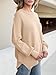 ANRABESS Women Oversized Sweaters Batwing Long Sleeve 2025 Fall Outfits Crewneck Casual Knit Side Slit Fashion Pullover Top Apricot Small