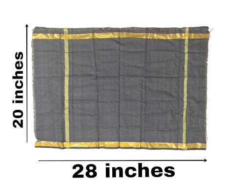 Image of Navagraha Pooja Clothes with Gold Zari Border (Set of 9 Pieces) for Navagraha Pooja, 20 x 28 inches Size, suitable for large idols